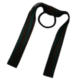 School Uniform Hair Accessories Ponytail Streamer Straight Hair Tie - Pinkberry Kisses Brown Base & Top Ribbon Hunter Green