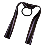 School Uniform Hair Accessories Ponytail Streamer Straight Hair Tie - Pinkberry Kisses Brown Base & Top Ribbon Light Orchid