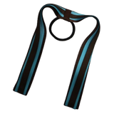 School Uniform Hair Accessories Ponytail Streamer Straight Hair Tie - Pinkberry Kisses Brown Base & Top Ribbon Misty Turquoise