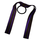 School Uniform Hair Accessories Ponytail Streamer Straight Hair Tie - Pinkberry Kisses Brown Base & Top Ribbon Purple