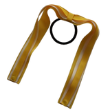 School Uniform Hair Accessories Ponytail Streamer Straight Hair Tie - Pinkberry Kisses Mazie Yellow Base & Top Ribbon Cream Ivory