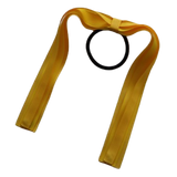 School Uniform Hair Accessories Ponytail Streamer Straight Hair Tie - Pinkberry Kisses Mazie Yellow Base & Top Ribbon Daffodil Yellow