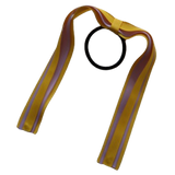 School Uniform Hair Accessories Ponytail Streamer Straight Hair Tie - Pinkberry Kisses Mazie Yellow Base & Top Ribbon Light Orchid Purple