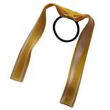 School Uniform Hair Accessories Ponytail Streamer Straight Hair Tie - Pinkberry Kisses Mazie Yellow Base & Top Ribbon Light Pink