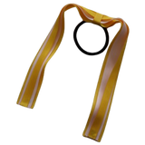 School Uniform Hair Accessories Ponytail Streamer Straight Hair Tie - Pinkberry Kisses Mazie Yellow Base & Top Ribbon Light Pink
