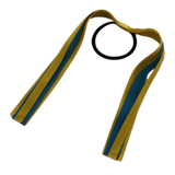 School Uniform Hair Accessories Ponytail Streamer Straight Hair Tie - Pinkberry Kisses Mazie Yellow Base & Top Ribbon Methyl Blue