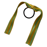 School Uniform Hair Accessories Ponytail Streamer Straight Hair Tie - Pinkberry Kisses Mazie Yellow Base & Top Ribbon Mint Green