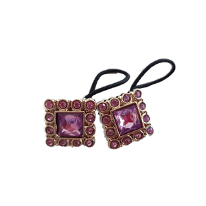 Pigtail Hairband Toggles - Light Purple Square (pair)