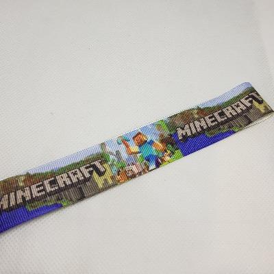 22mm (7/8) Minecraft Printed Grosgrain Ribbon by the meter
