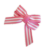 Baby and Toddler non slip hair clips - hot pink and white stripes Hair Bows hair clip set