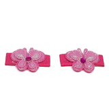 Baby and Toddler non slip hair clips - Hot Pink Butterfly Baby Hair Accessories Pinkberry Kisses Pair of Baby Hair Clips 