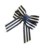 Baby and Toddler non slip hair clips - navy and white stripes Hair Bows hair clip set