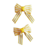 Baby and Toddler non slip hair clips - yellow and white stripes Hair Bows hair clip set