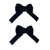 Baby and Toddler non slip hair clips - Baby Hair Bow Pinkberry Kisses Pair Hair Clips navy Blue 