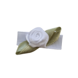 Baby and Toddler non slip hair clips - White Rose