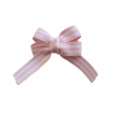 Baby and Toddler non slip hair clips - light pink stripes Pinkberry Kisses Hair Bows hair clip set