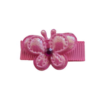 Baby and Toddler non slip hair clips - Hot Pink Butterfly Baby Hair Accessories Pinkberry Kisses