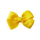 Cherish Plain Colour Hair Bow School Uniform School Hair Accessories Hair Bow 6.5cm Daffodil Yellow - Pinkberry Kisses
