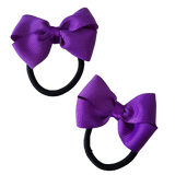 Cherish Plain Colour Hair Bow School Uniform School Hair Accessories Hair Bow 6.5cm Purple  - Pinkberry Kisses