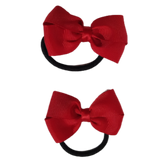 Cherish Plain Colour Hair Bow School Uniform School Hair Accessories Hair Bow 6.5cm Red - Pinkberry Kisses Pair