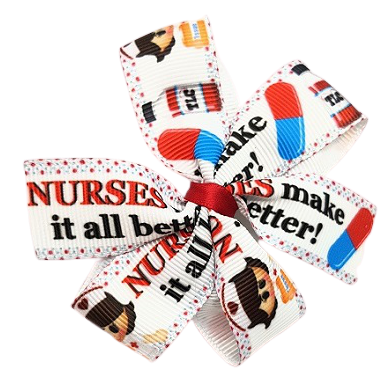 Chica Hair Bow Clip - Nurses make it all better Hair Accessories pinkberry kisses