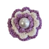 Hair accessories for girls - Crochet Flower Lavender plus white Non Slip Hair Clip Pinkberry Kisses