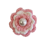 Hair accessories for girls - Crochet Flower Lavender plus white Non Slip Hair Clip Pinkberry Kisses