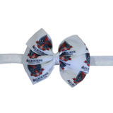 AFL Melbourne Football Club Bella Hair Bow Soft Baby Headband Sports Hair Bow, Sports Team Accessories Pinkberry Kisses AFL