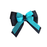 amore bow double layer colour school uniform hair clip school hair accessories hair bow baby girl pinkberry kisses black Misty Turquoise