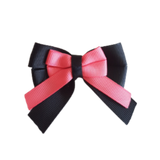 amore bow double layer colour school uniform hair clip school hair accessories hair bow baby girl pinkberry kisses black Coral Rose