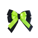 amore bow double layer colour school uniform hair clip school hair accessories hair bow baby girl pinkberry kisses black Key Lime