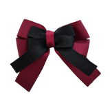 amore bow double layer colour school uniform hair clip school hair accessories hair bow baby girl pinkberry kisses Burgundy Black