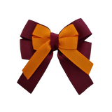 amore bow double layer colour school uniform hair clip school hair accessories hair bow baby girl pinkberry kisses Burgundy Orange