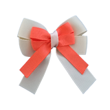 amore bow double layer colour school uniform hair clip school hair accessories hair bow baby girl pinkberry kisses cream  Neon Orange