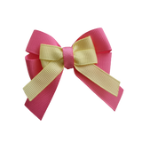 amore bow double layer colour school uniform hair clip school hair accessories Non Slip Hair Clip hair bow baby girl pinkberry kisses Hot Pink  Baby Maize