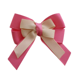 amore bow double layer colour school uniform hair clip school hair accessories Non Slip Hair Clip hair bow baby girl pinkberry kisses Hot Pink  Nude