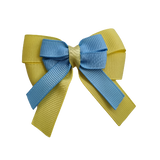 amore bow double layer colour school uniform hair clip school hair accessories hair bow baby girl pinkberry kisses Lemon Yellow  Blue Mist