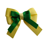 amore bow double layer colour school uniform hair clip school hair accessories hair bow baby girl pinkberry kisses Lemon Yellow  Emerald Green