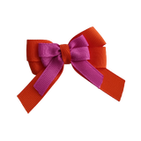 amore bow double layer colour school uniform hair clip school hair accessories hair bow baby girl pinkberry kisses  Orange Garden Rose