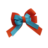 amore bow double layer colour school uniform hair clip school hair accessories hair bow baby girl pinkberry kisses  Orange Misty Turquoise