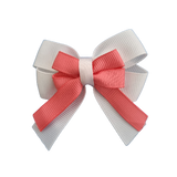 amore bow double layer colour school uniform hair clip school hair accessories Non Slip Hair Clip hair bow baby girl pinkberry kisses White Coral Rose