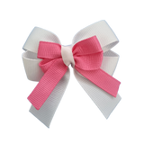 amore bow double layer colour school uniform hair clip school hair accessories Non Slip Hair Clip hair bow baby girl pinkberry kisses White Pink