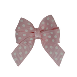Amore Hair Bow - Pink and White Spots Hair accessories for girls Hair Accessories for Babies Hair Bow for Babies Hair bow for Toddler Non Slip Hair Bow Pinkberry Kisses