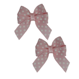 Amore Hair Bow - Pink Spot Hair accessories for girls Hair Accessories for Babies Hair Bow for Babies Hair bow for Toddler Non Slip Hair Bow Pinkberry Kisses Pair of Hair Bows