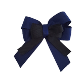 amore bow double layer colour school uniform hair clip school hair accessories hair bow baby girl pinkberry kisses Navy Blue Black