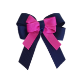 amore bow double layer colour school uniform hair clip school hair accessories hair bow baby girl pinkberry kisses Navy Blue Garden Rose