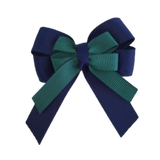amore bow double layer colour school uniform hair clip school hair accessories hair bow baby girl pinkberry kisses Navy Blue Hunter Green