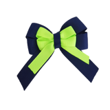 amore bow double layer colour school uniform hair clip school hair accessories hair bow baby girl pinkberry kisses Navy Blue Key Lime