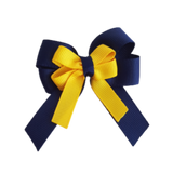 amore bow double layer colour school uniform hair clip school hair accessories hair bow baby girl pinkberry kisses Navy Blue Maize