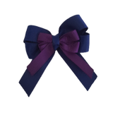 amore bow double layer colour school uniform hair clip school hair accessories hair bow baby girl pinkberry kisses Navy Blue Plum